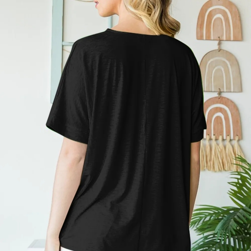 Heimish Full Size V-Neck Short Sleeve T-Shirt - Picture 2 of 5